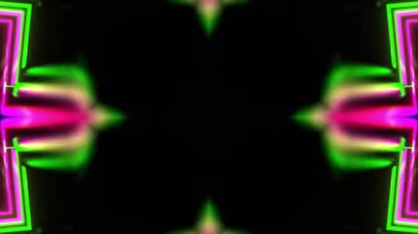 Renkli simetriyle gezgin kaleydoskop hareketi