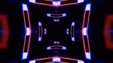 Renkli simetriyle gezgin kaleydoskop hareketi