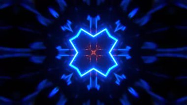 Renkli simetriyle gezgin kaleydoskop hareketi