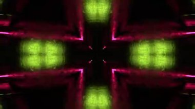 Renkli simetriyle gezgin kaleydoskop hareketi