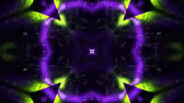 Renkli simetriyle gezgin kaleydoskop hareketi