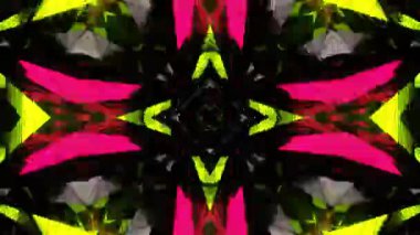 Renkli simetriyle gezgin kaleydoskop hareketi