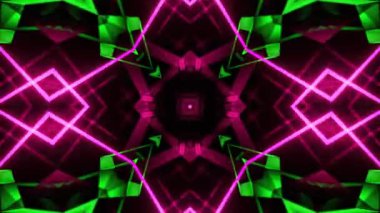 Renkli simetriyle gezgin kaleydoskop hareketi