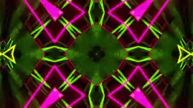 Renkli simetriyle gezgin kaleydoskop hareketi