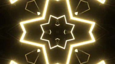 Renkli simetriyle gezgin kaleydoskop hareketi