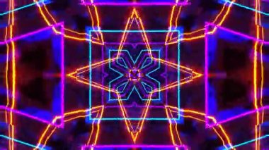 Renkli simetriyle gezgin kaleydoskop hareketi