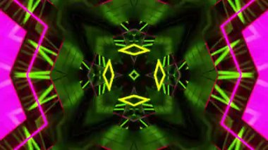 Renkli simetriyle gezgin kaleydoskop hareketi