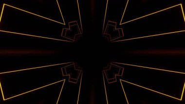 Renkli simetriyle gezgin kaleydoskop hareketi