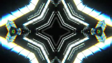 Renkli simetriyle gezgin kaleydoskop hareketi