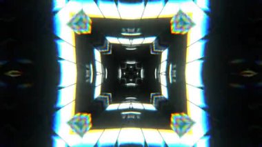 Renkli simetriyle gezgin kaleydoskop hareketi