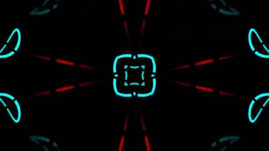 Renkli simetriyle gezgin kaleydoskop hareketi