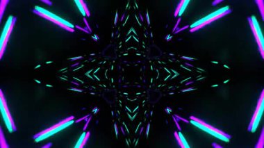 Renkli simetriyle gezgin kaleydoskop hareketi