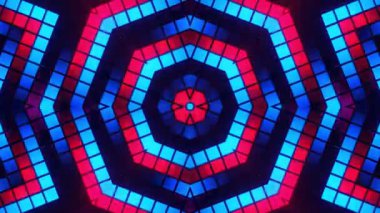 Renkli simetriyle gezgin kaleydoskop hareketi