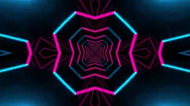 Renkli simetriyle gezgin kaleydoskop hareketi