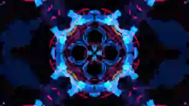 Renkli simetriyle gezgin kaleydoskop hareketi