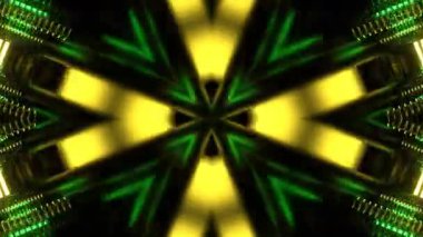 Renkli simetriyle gezgin kaleydoskop hareketi