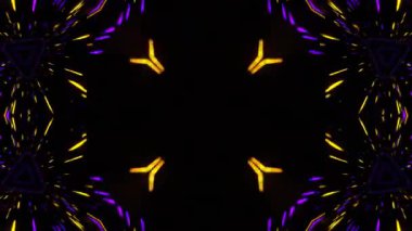 Renkli simetriyle gezgin kaleydoskop hareketi