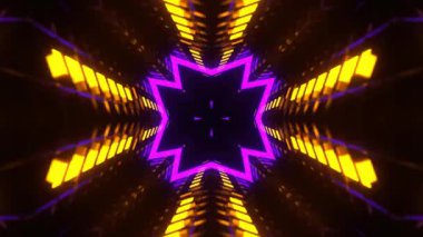 Renkli simetriyle gezgin kaleydoskop hareketi