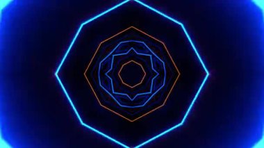 Renkli simetriyle gezgin kaleydoskop hareketi