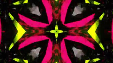 Renkli simetriyle gezgin kaleydoskop hareketi