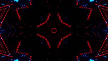 Renkli simetriyle gezgin kaleydoskop hareketi