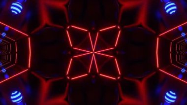 Renkli simetriyle gezgin kaleydoskop hareketi