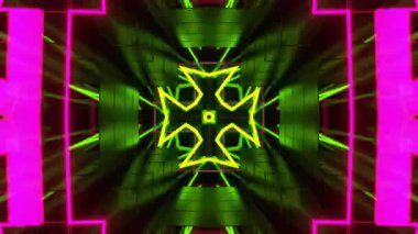 Renkli simetriyle gezgin kaleydoskop hareketi