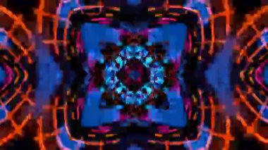 Renkli simetriyle gezgin kaleydoskop hareketi