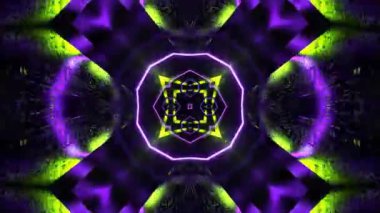 Renkli simetriyle gezgin kaleydoskop hareketi