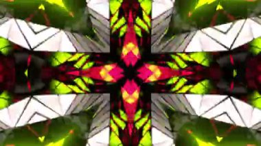 Renkli simetriyle gezgin kaleydoskop hareketi