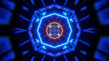 Renkli simetriyle gezgin kaleydoskop hareketi