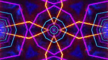 Renkli simetriyle gezgin kaleydoskop hareketi