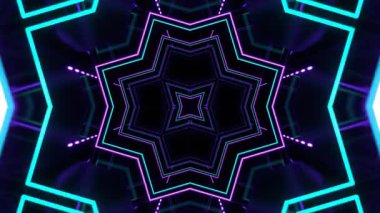 Renkli simetriyle gezgin kaleydoskop hareketi