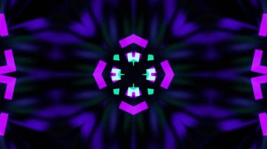 Renkli simetriyle gezgin kaleydoskop hareketi