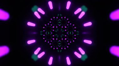 Renkli simetriyle gezgin kaleydoskop hareketi