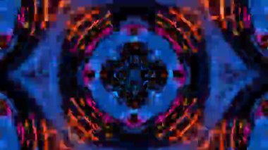 Renkli simetriyle gezgin kaleydoskop hareketi