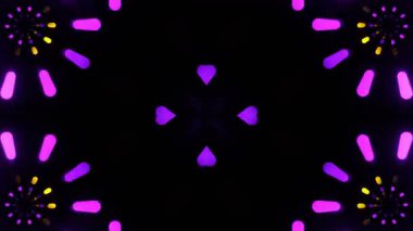 Renkli simetriyle gezgin kaleydoskop hareketi