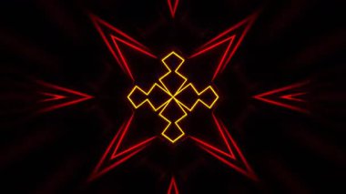 Renkli simetriyle gezgin kaleydoskop hareketi