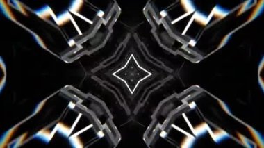 Renkli simetriyle gezgin kaleydoskop hareketi