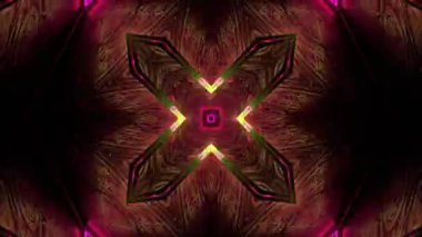 Renkli simetriyle gezgin kaleydoskop hareketi