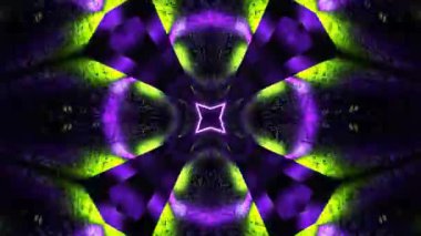 Renkli simetriyle gezgin kaleydoskop hareketi