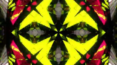 Renkli simetriyle gezgin kaleydoskop hareketi