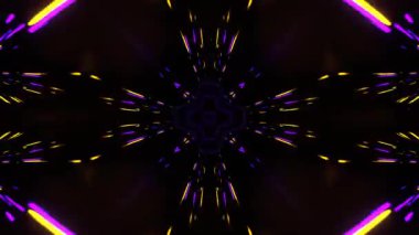 Renkli simetriyle gezgin kaleydoskop hareketi