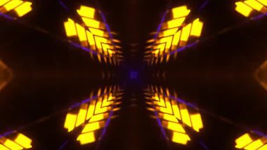 Renkli simetriyle gezgin kaleydoskop hareketi