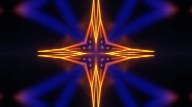 Renkli simetriyle gezgin kaleydoskop hareketi