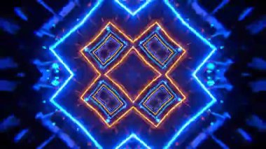 Renkli simetriyle gezgin kaleydoskop hareketi