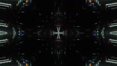 Renkli simetriyle gezgin kaleydoskop hareketi