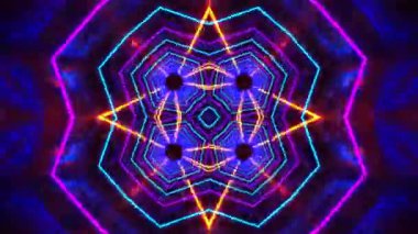 Renkli simetriyle gezgin kaleydoskop hareketi