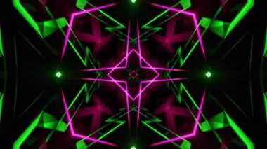 Renkli simetriyle gezgin kaleydoskop hareketi