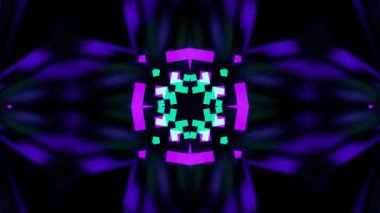 Renkli simetriyle gezgin kaleydoskop hareketi